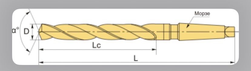 Сверло с коническим хвостовиком
