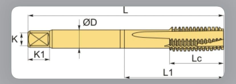 Метчик с прямой канавкой