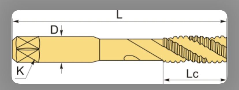 Метчик со спиральной канавкой